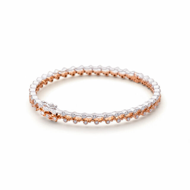 Exquisite Two-Tone Diamond Bangle,,hi-res 3