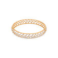 Nature-Inspired Gold and Diamond Bangle,,hi-res 