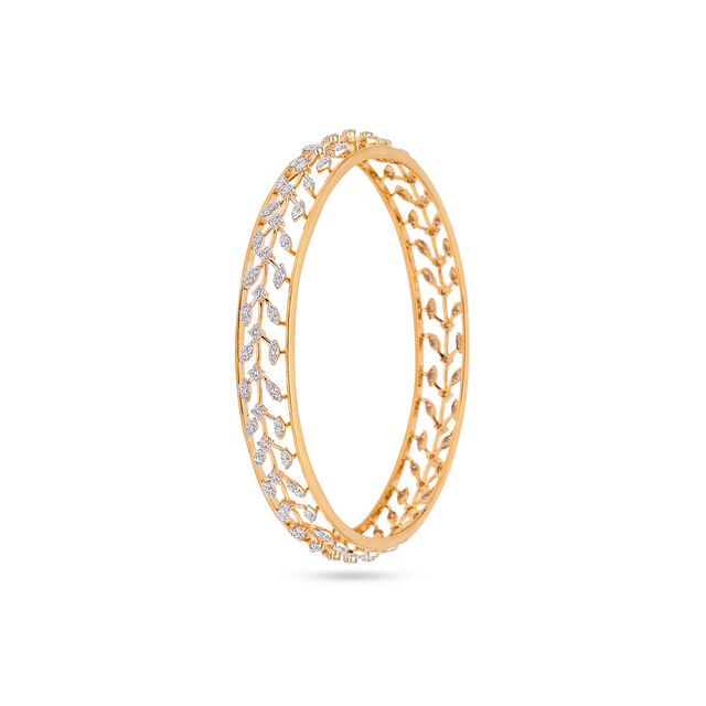 Nature-Inspired Gold and Diamond Bangle,,hi-res 2