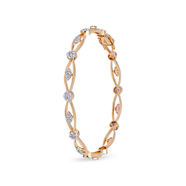 Glamorous Oval-motif Diamond and Gold Bangle,,hi-res 2