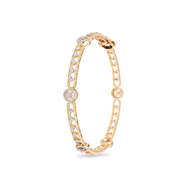 Delicate Diamond and Gold Bangle,,hi-res 2