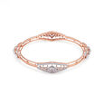Graceful Floral Diamond and Rose Gold Bangle,,hi-res 