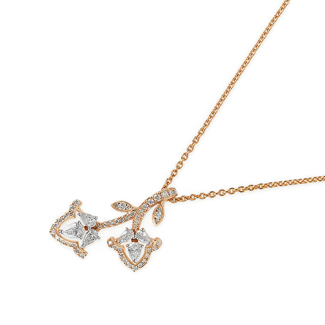Tanishq 18KT Diamond Pendant with Chain for Women 4
