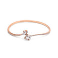 Petal Inspired Diamond and Gold Bangle,,hi-res 
