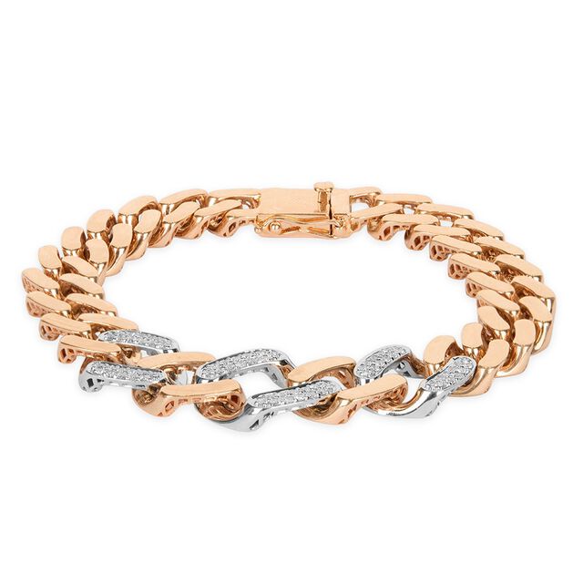 Tanishq 18KT Diamond Link Bracelet for Men 