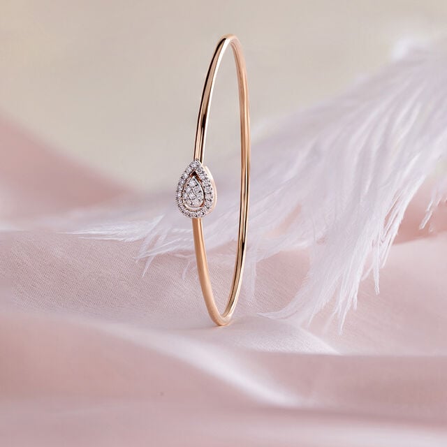 Sleek Rose Gold Studded Bracelet 