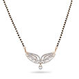Swirl and Floral Diamond and Gold Mangalsutra,,hi-res 