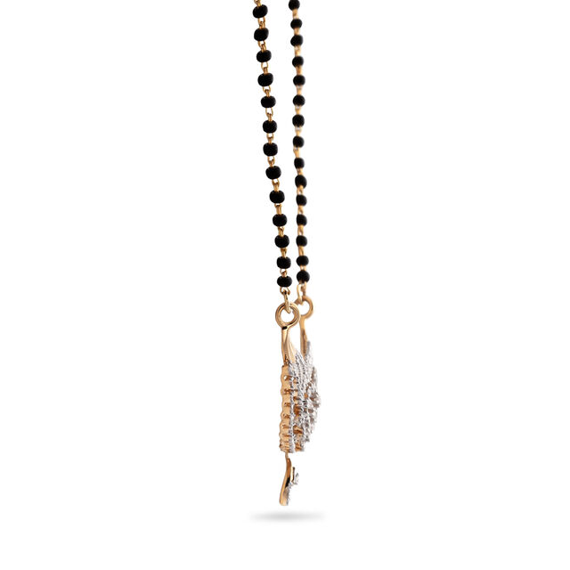Swirl and Floral Diamond and Gold Mangalsutra,,hi-res 2
