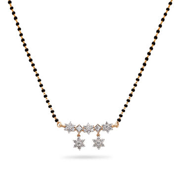 Floral Motif Diamond and Gold Mangalsutra