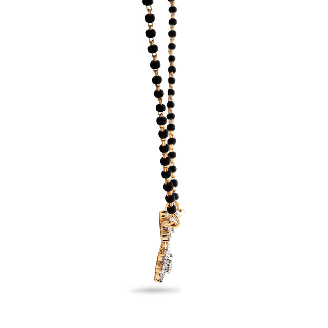 Floral Motif Diamond and Gold Mangalsutra,,hi-res 2
