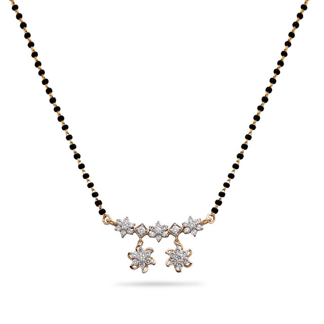 Sun Motif Diamond and Gold Mangalsutra,,hi-res 
