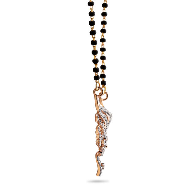 Delicate Swirl Motif Gold and Diamond Mangalsutra,,hi-res 2