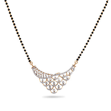 Cascading Gold and Diamond Mangalsutra