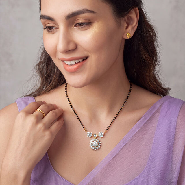 Diamond Accented Black Bead Mangalsutra 3