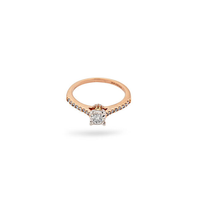 Luxe Solitaire Halo Diamond Ring,,hi-res 
