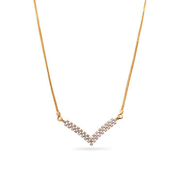 Verve of V-Shaped Diamond Pendant