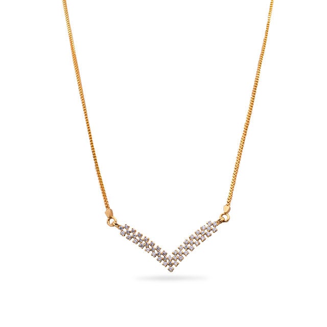 Verve of V-Shaped Diamond Pendant,,hi-res 