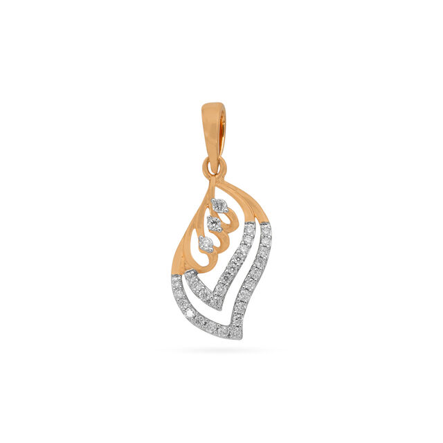 Tanishq 18 Karat Diamond Pendant and Earrings Set for Women 2