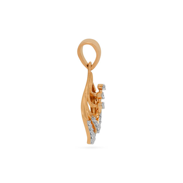Tanishq 18 Karat Diamond Pendant and Earrings Set for Women 3