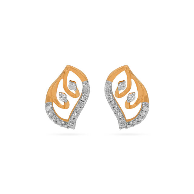 Tanishq 18 Karat Diamond Pendant and Earrings Set for Women 4