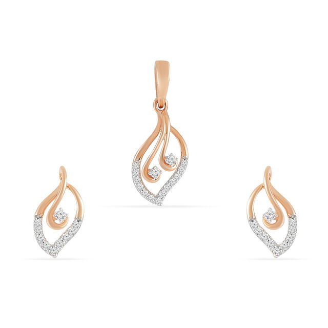 Tanishq 18 KT Layered Drop Pendant Setfor Women 