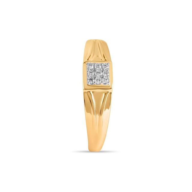Classic Diamond Grid Men's Ring 