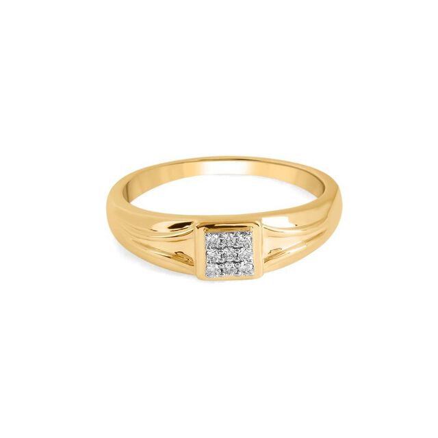 Classic Diamond Grid Men's Ring 2