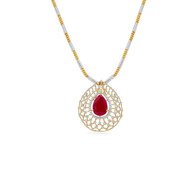 Tanishq 18 Karat Diamond Pendant with Chain for Women 6