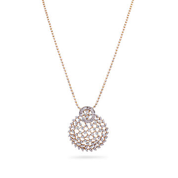Diamond Wreath Gold Pendant with Chain