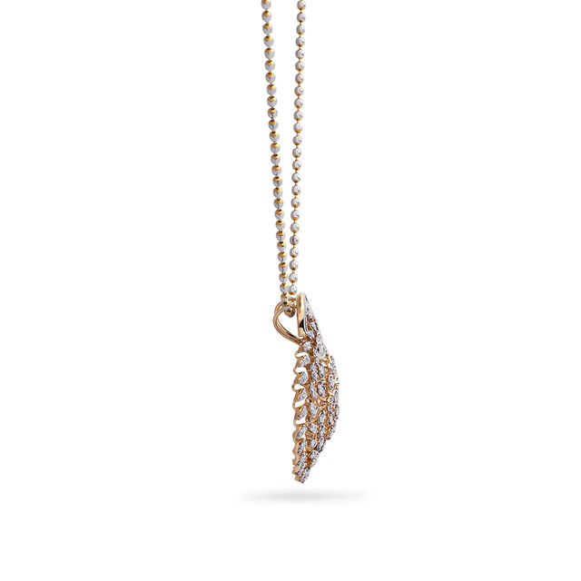 Diamond Wreath Gold Pendant with Chain,,hi-res 2