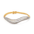 Waves of Grace Diamond and Gold Bangle,,hi-res 