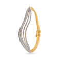 Waves of Grace Diamond and Gold Bangle,,hi-res 2