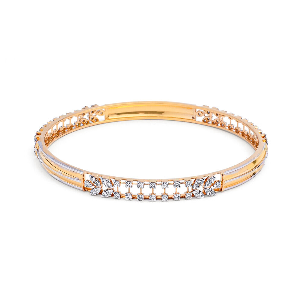 Botanical Radiance Gold and Diamond Bangle