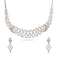 Geometric Diamond Necklace and Earring Set,,hi-res 