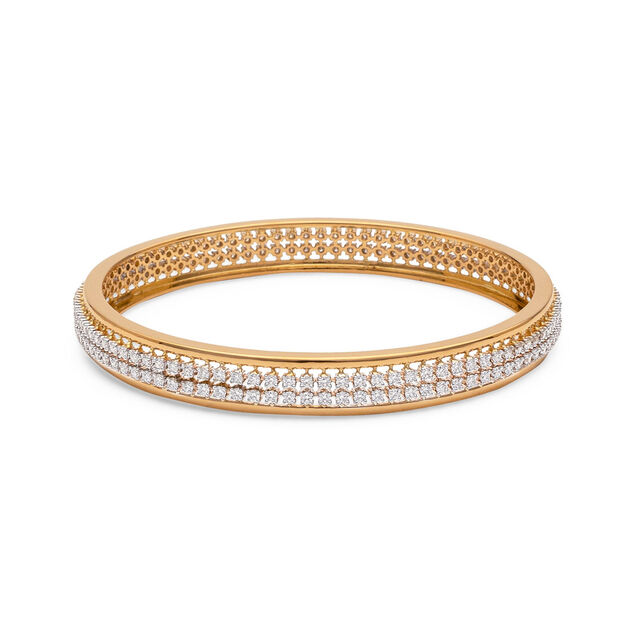 Radiant Splendor Diamond and Gold Bangle,,hi-res 