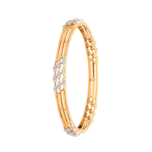 Stacked Elegance Diamond and Gold Bangle,,hi-res 2