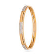 Modern Diamond and Gold Bangle,,hi-res 2
