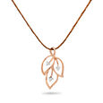 Leaf Inspired Rose Gold and Diamond Pendant,,hi-res 