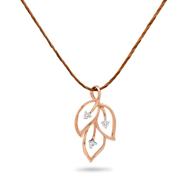 Leaf Inspired Rose Gold and Diamond Pendant,,hi-res 