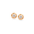 Swirl Motif Diamond and Gold Stud Earrings,,hi-res 