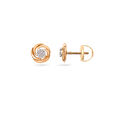 Swirl Motif Diamond and Gold Stud Earrings,,hi-res 2