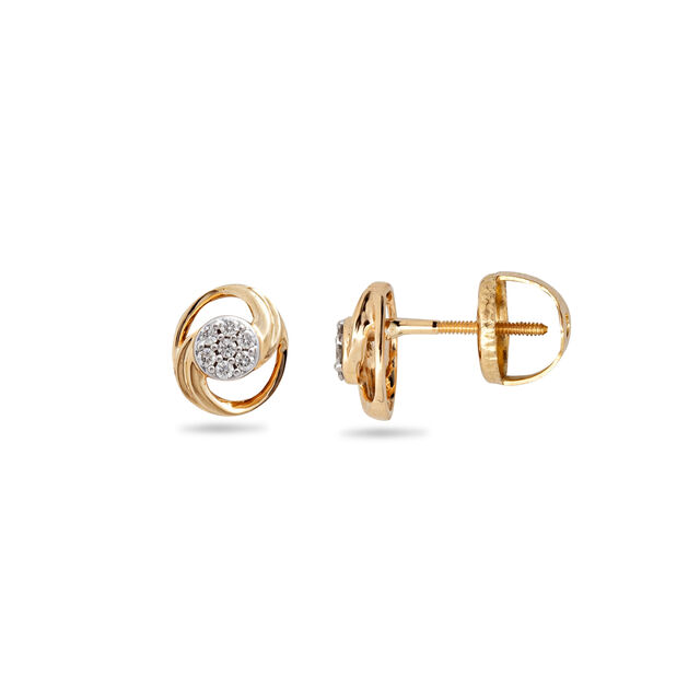 Oval-shaped Diamond and Gold Earrings,,hi-res 2