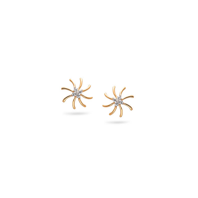 Radiant Sun Cluster Diamond and Gold Earrings,,hi-res 
