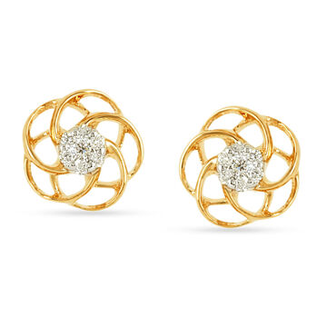 Tanishq 18 KT Floral Cluster Studs for Women