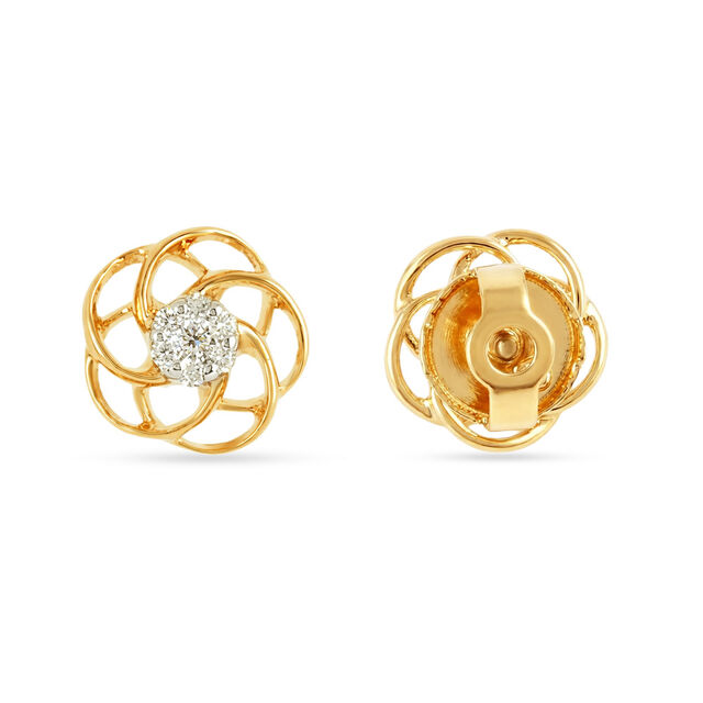 Tanishq 18 KT Floral Cluster Studs for Women 3