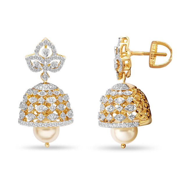 Regal Pearl Drop Gold Jhumkas 2