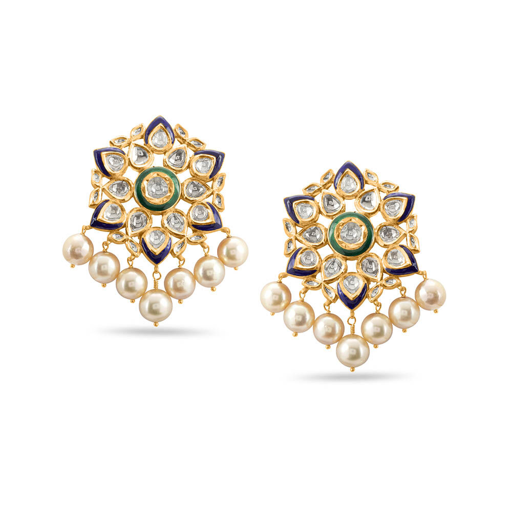 Tanishq kundan earrings top