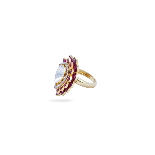 Floral Elegance Gold Ring,,hi-res 2