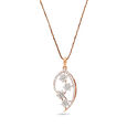 Paisley Floral Diamond and Gold Pendant,,hi-res 
