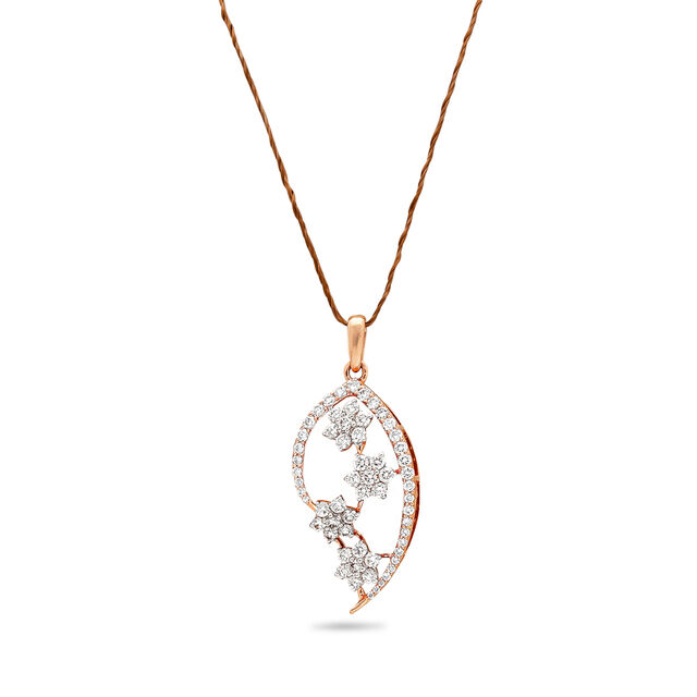 Paisley Floral Diamond and Gold Pendant,,hi-res 